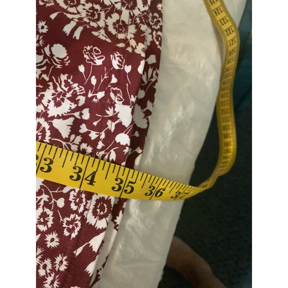 Tuckernuck Hyacynth House Maroon Bagonia Floral Front Zip Mini Dress Large - Picture 7 of 12